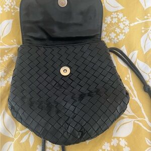 Bottega Veneta Black Woven Crossbody Bag